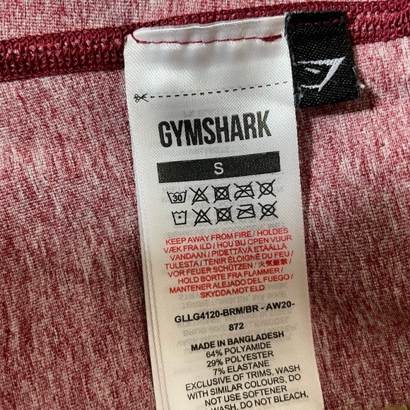 Gymshark Seamless Maroon Ombre Leggings - Picture 6 of 6